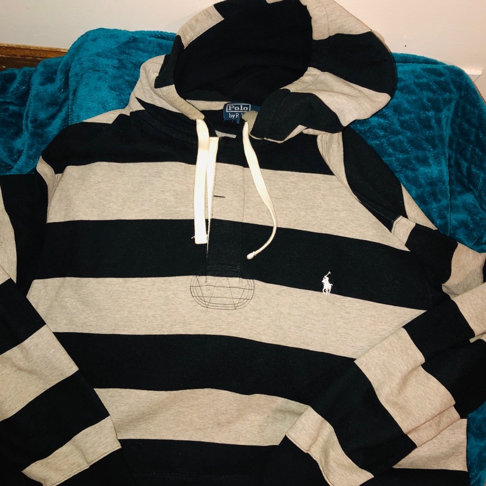 Men’s stripped POLO hoodie